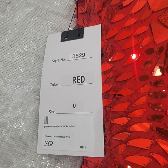 Primavera Red Cut Glass Dress - Picture 7 of 13